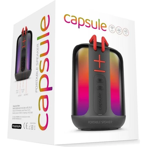 Powerway Capsule Taşınabilir Bluetooth Hoparlör Ses Bombası Sese Duyarlı Led Işık - 2
