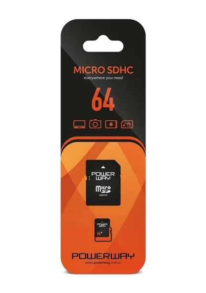 Powerway 64 Gb Microsd Hafıza Kartı Ve Adaptör