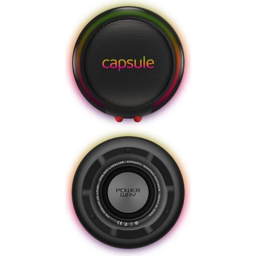 Powerway Capsule Taşınabilir Bluetooth Hoparlör Ses Bombası Sese Duyarlı Led Işık - 5