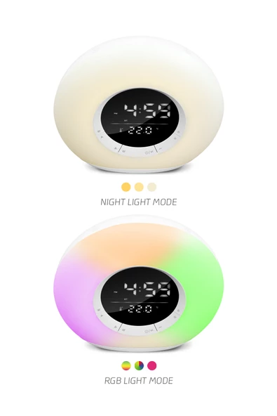 Powerway Saat Alarm Usb Aux Müzik Çalar Radyo Gece Lambası Taşınabilir Space Bluetooth Hoparlör - 4