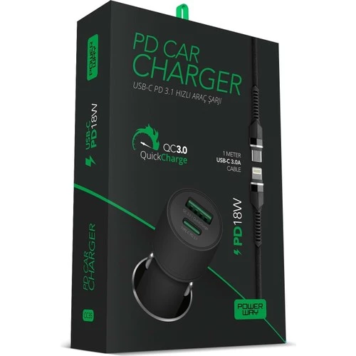 Powerway Pd20W 3100 Amper Type-C To Lıghtıng Hızlı Şarj Araç Şarj Seti Cc35 - 2