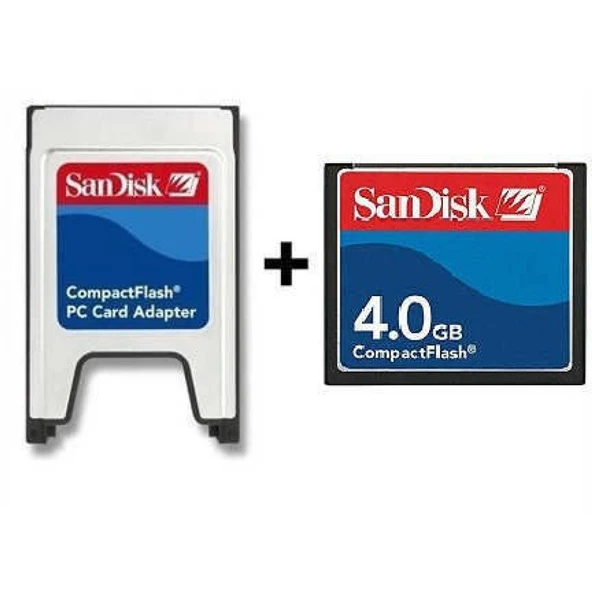 Sandisk 4Gb Compact Flash Kart + Pcmcıa Adaptör
