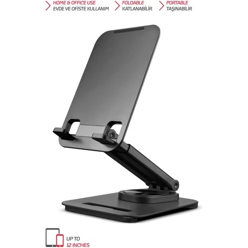 4 Eksenli 360 Derece Dönen 12 Inc Ekrana Kadar Tüm Tablet Ve Telefonla Uyumlu Ayaklı Stand Tms30 - 2