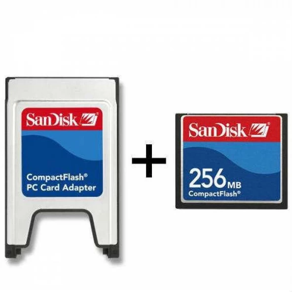 Sandisk 256Mb Compact Flash Kart + Pcmcıa Adaptör