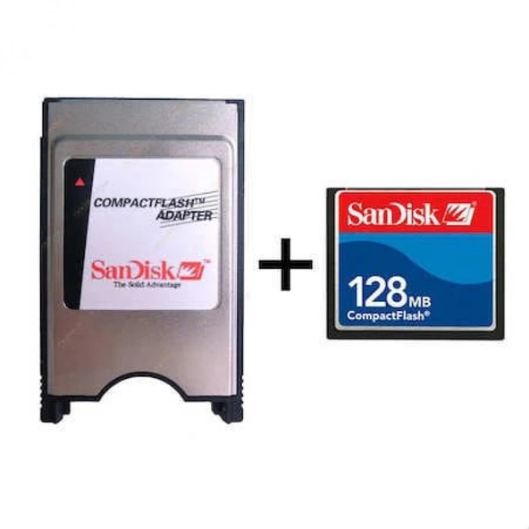 Sandisk 128 Mb Compact Flash Hafıza Kartı+Compact Flash Adatör