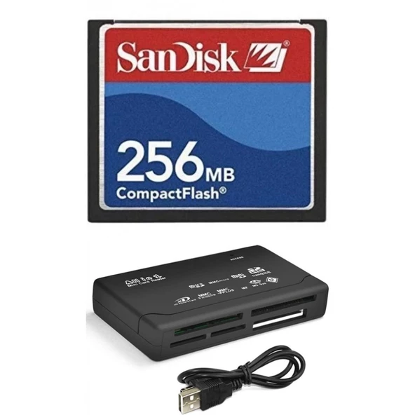 256 Mb Compact Flash Hafıza Kartı - Usb 2.0 Cf Kart Okuyucu