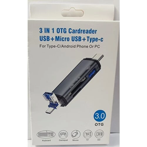 Pmr Usb-Type C-Micro Usb Microsd-Sd Kart Okuyucu Usb 3.0 Çoklayıcı