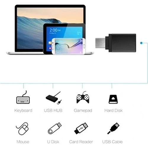Hepu Type-C To USB 3.0 (Yüksek Hızlı) Veri Aktarımı Otg Çevirici Dönüştürücü Adaptör - 3