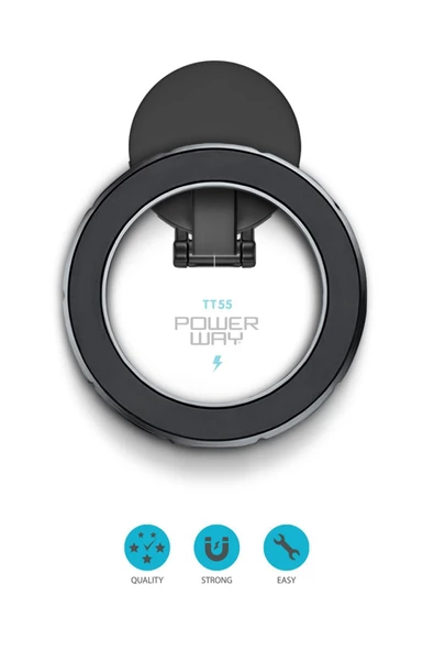 Powerway TT55 Mıknatıslı Araç İçi Yapışkanlı Magsafe Destekli Telefon Tutucu - 2