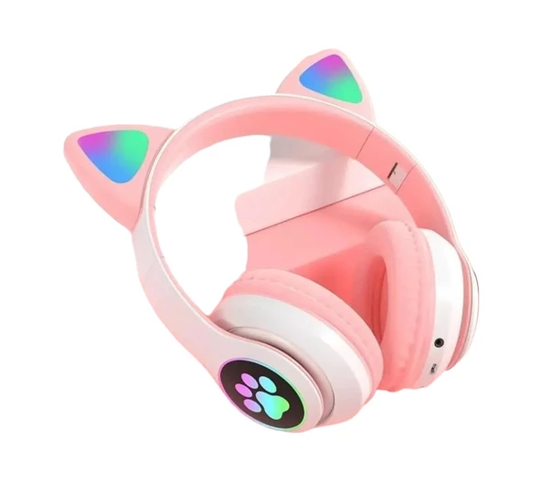 Torima Pembe Kedi Kulak Üstü Kablosuz Bluetooth Kulaklık Stn-28