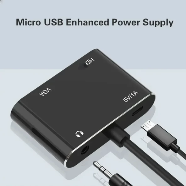 Pmr Hdmi to Hdmi -Vga Çevirici Adaptör Ses Çıkışlı - 3