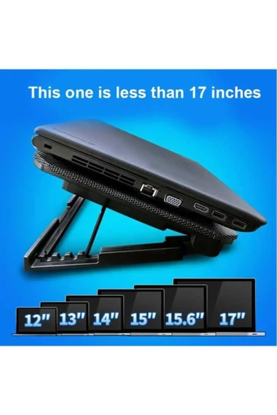 Torima 2 Fanlı Rgb li 9-17 inç Yükseklik Ayarlı Notebook Sogutucusu - 4