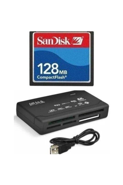 128 Mb Sandisk Compact Flash Hafıza Kartı - Usb 2.0 Cf Kart Okuyucu