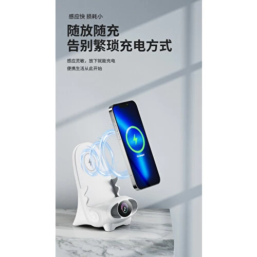 V8 Masaüstü Kablosuz Hızlı Şarj Standı Telefon Tutucu - 3