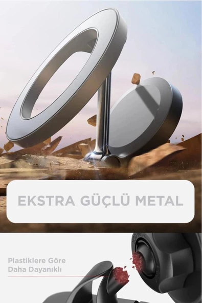 JX-037 Siyah Katlanır Manyetik Araba İçi Kompakt Cep Telefonu Tutucu - 3