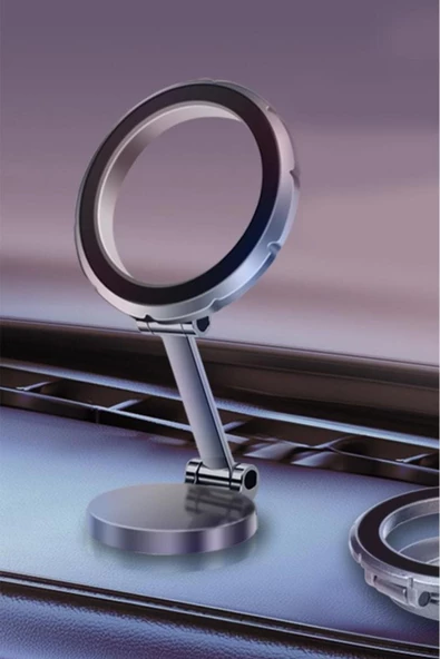 JX-037 Siyah Katlanır Manyetik Araba İçi Kompakt Cep Telefonu Tutucu - 5