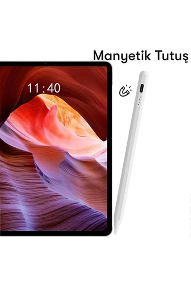 Torima P-01 Beyaz Stylus Pen Kapasitif Dokunmatik Kalem Çizim Ve Tasarım - 4