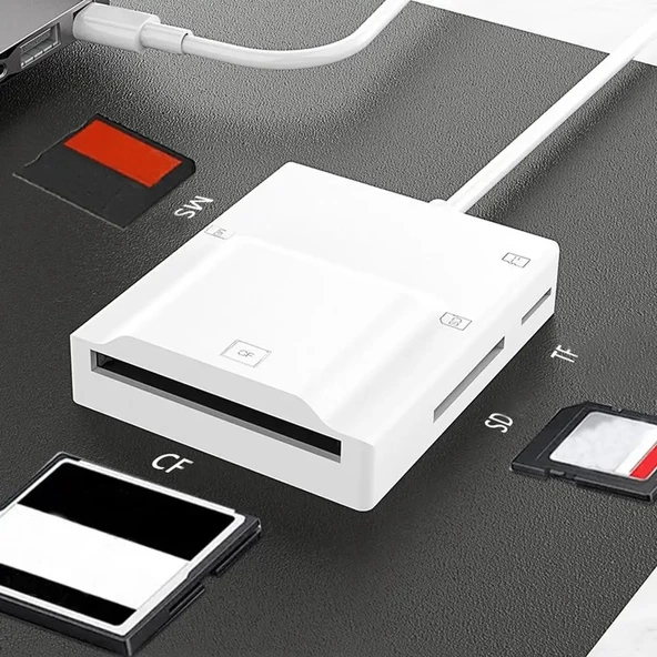 Type C  Usb 3.0 Çoklu Kart Okuyucu Compact Flash-Micro SD- Sd- Memory Stick - 5