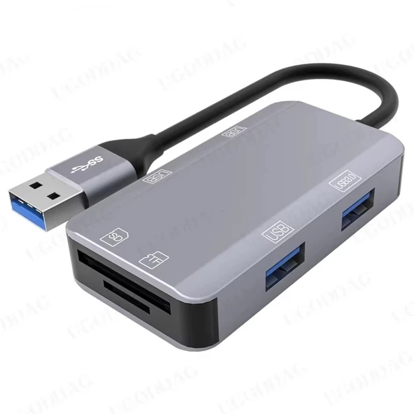 Usb 3.0 4 Port Çoklayıcı-Microsd-Sd Kart Okuyucu