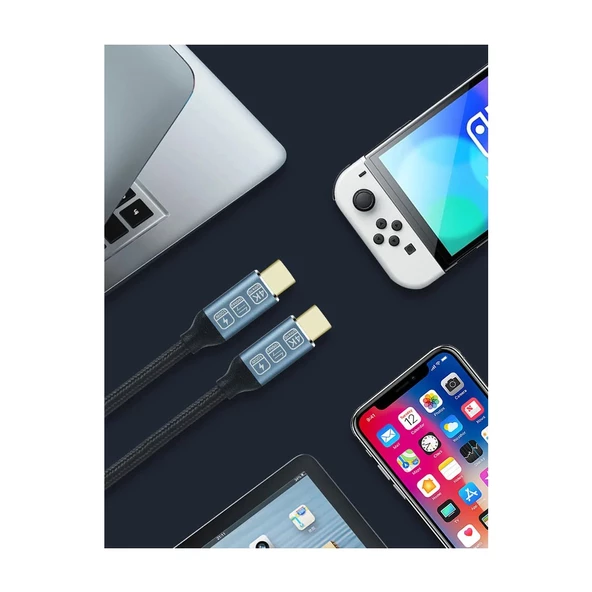 Pmr Zr-395 Type-C To Type-C Kablo 4K Görüntü Şarj Kablosu 20GBPS 100 Watt Akıllı Chip - 4