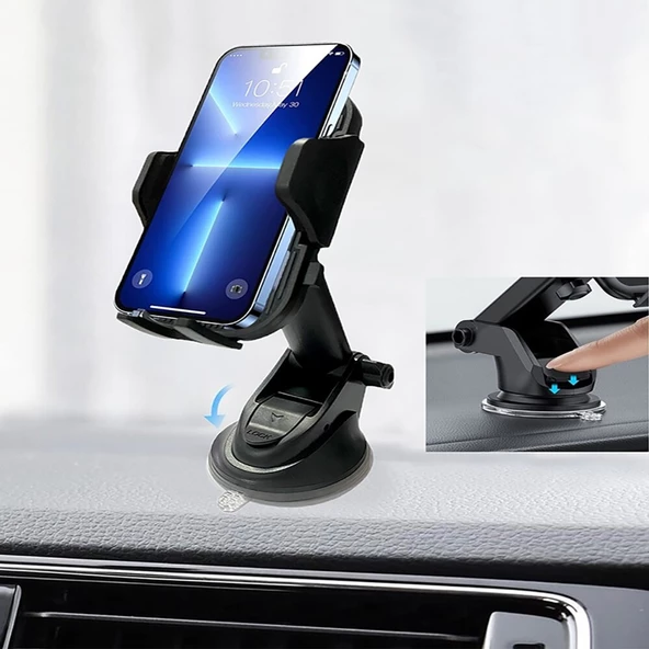 Hepu Teleskopik Vantuzlu Araç İçi Telefon Tutucu Ha-A11 - 2