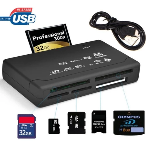 Çoklu Kart Okuyucu Compact Tf Micro Sd Mmc M2 Ms Xd Tf Usb 2.0 - 2