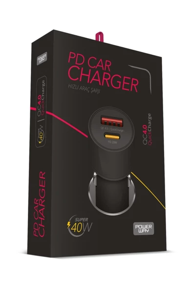 Powerway Cc4.0 Qc40 40W 5V 4 Amper Type C - Usb Araç Şarj Başlığı