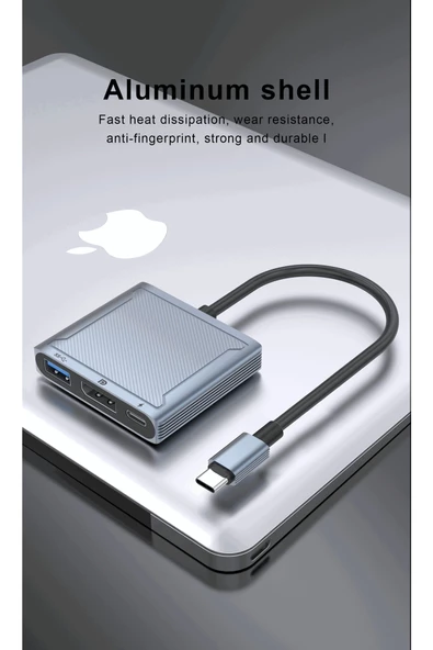 Type C To 8K 60Hz 4K-120 Hz Display Port- Usb 3.0 - Usb C Dişi 100W Çevirici - 2