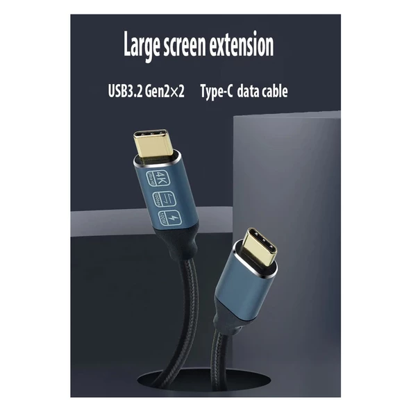 Pmr Zr-395 Type-C To Type-C Kablo 4K Görüntü Şarj Kablosu 20GBPS 100 Watt Akıllı Chip - 2
