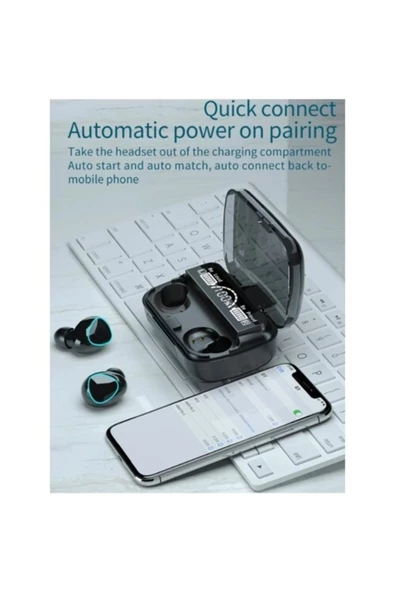 Torima M10 Kulak İçi Dokunmatik Bluetooth Kulaklık Led Göstergeli Powerbankli  V5.3 - 5