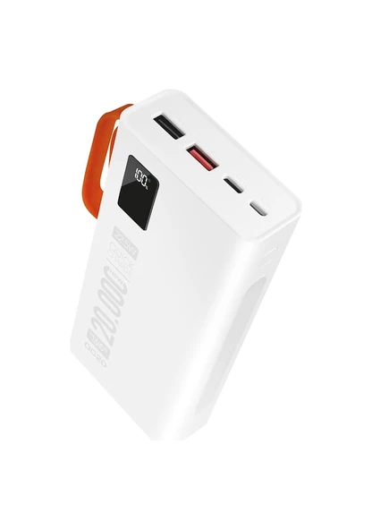 Powerway Pd 22.5W 20.000 Mah. Hızlı Şarj QC20 Beyaz Powerbank Q.C20 - 2