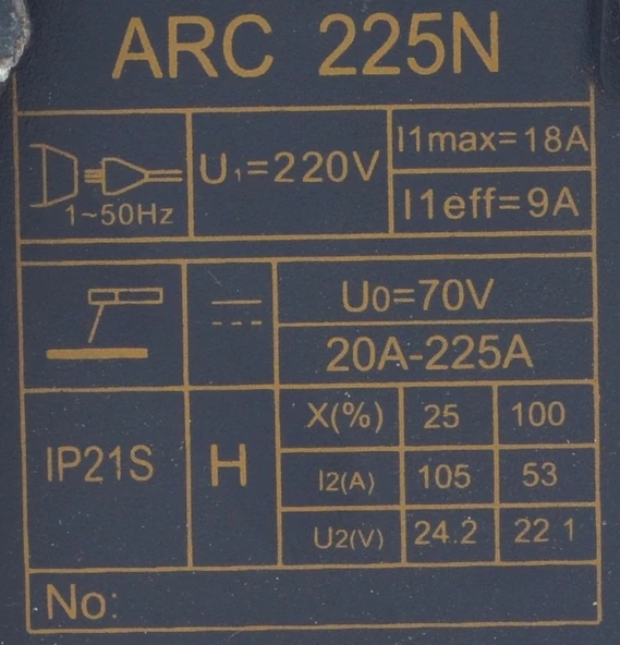 ARC 225N Inverter Mini Çanta Tipi Kaynak Makinası NO:42 (10x19,5x14cm) Kablosuz - 2