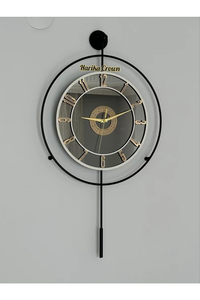 Modern Tasarımlı Metal  Aynalı Duvar Saati - Evinize Estetik Dokunuş (70*40 cm)
