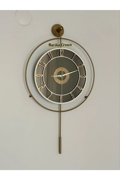 Modern Tasarımlı Metal  Aynalı Duvar Saati - Evinize Estetik Dokunuş (70*40 Cm) - 4