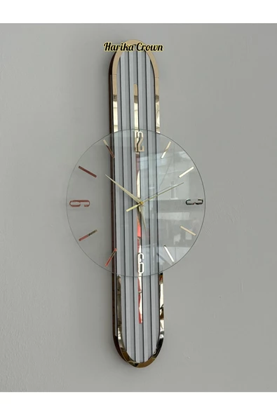 Modern Tasarımlı Ahşap Duvar Saati - Evinize Estetik Dokunuş (66 cm) - 1
