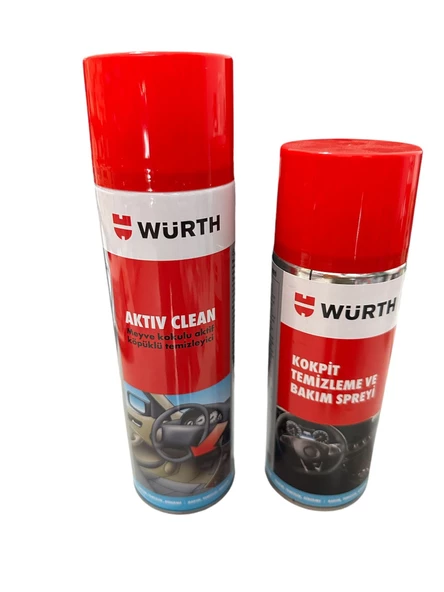 WÜRTH ARAÇ İÇİ TEMİZLEME (AKTIV CLEAN) ve  KOKPİT TEMİZLEME SPREYİ