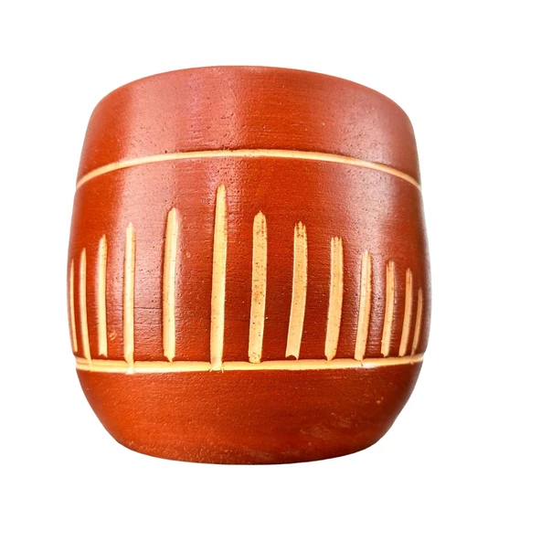 Bitki Tasarımı Dik Çizgi Desenli Toprak Saksı Saksılık Salon Çiçeklik - 19 CM - Resim 3