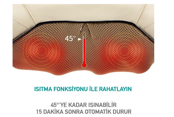 Ovmalı ve Isıtmalı Masaj Aleti Boyun Sırt ve Tüm Vücut Masaj Aleti Ev Araç ,Ofiste Kulanılabilir - 4