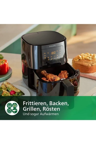 Philips Airfryer L, Yağsız Sıcak Hava Fritözü, 4,1 L, 1400 W, 7 Programlı Dijital Ekran - Resim 6