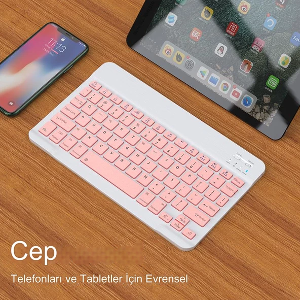 Kablosuz Klavye Ve Mouse Seti Bluetoothlu Şarj Edilebilir Windows İos Android Telefon Tablet Uyumlu - 4