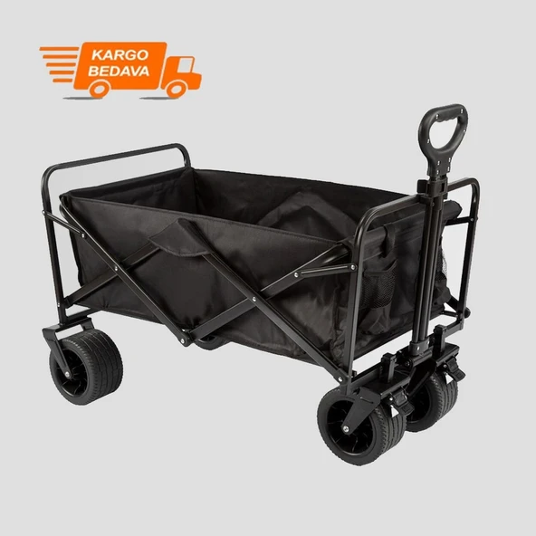 FUNKY CHAIRS Katlanır Vagon Plaj ve Kamp Arabası - Siyah ürün görseli 1