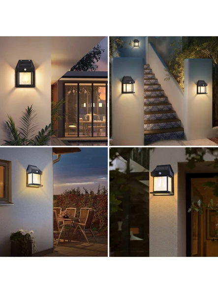 Suya Dayanıklı Hareket Sensörlü Güneş Enerjili Solar LED Dış Mekan Bahçe Lambası - 5
