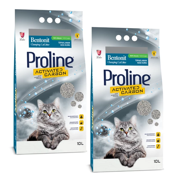 Proline Aktif Karbonlu İnce Taneli Kedi Kumu 10 L x 2 Adet