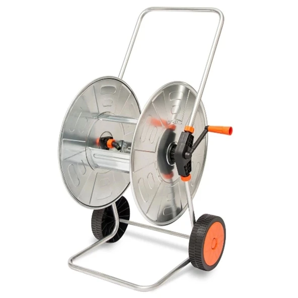 AGRATİ 315 HORTUM MAKARASI TEKERLİ KROM METAL (110mt-1/2'') - 1