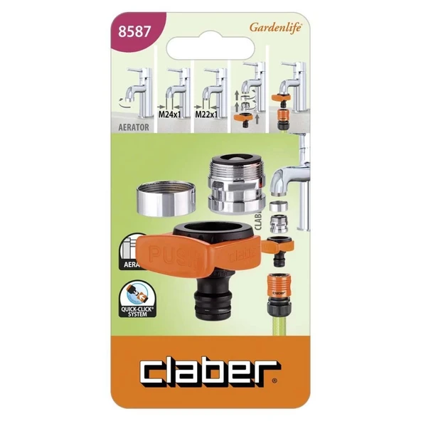 BATARYA TİPİ MUSLUK ADAPTÖRÜ 3/4'' CLABER 8587 - Resim 2