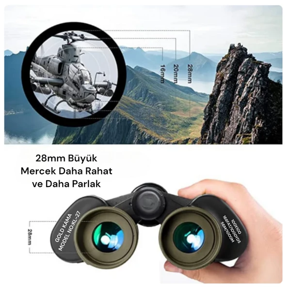 gold kama ultra yüksek güç profesyonel dürbün 100x100 - 3