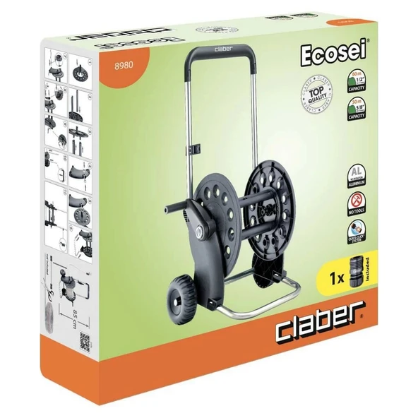 HORTUM MAKARASI TEKERLİ METAL ECOSEİ 60MT CLABER 8980 - 2