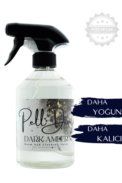 PellDio Home Premium Dark Amber Spreyli Banyo Oda ve Çamaşır Kokusu Parfümü 500ml - 2