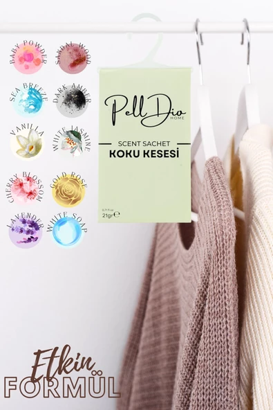 PellDio Home 5'li Beyaz Sabun Dolap Ayakkabılık ve Çekmece Askılı Koku Kesesi Parfümlü Kese - 4
