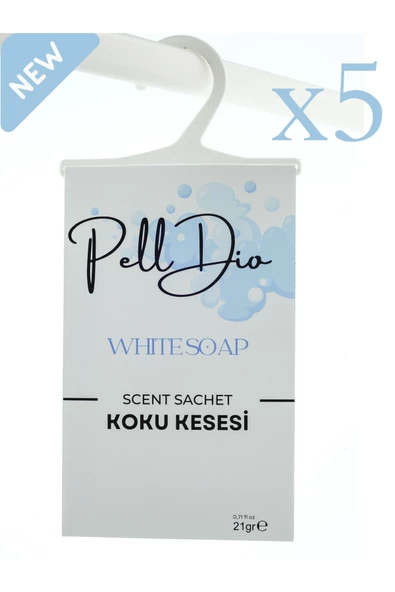 PellDio Home Beyaz Sabun 5'li Parfümlü Dolap Kokusu Ayakkabılık Ve Çekmece Askılı Koku Kesesi Parfümlü Kese